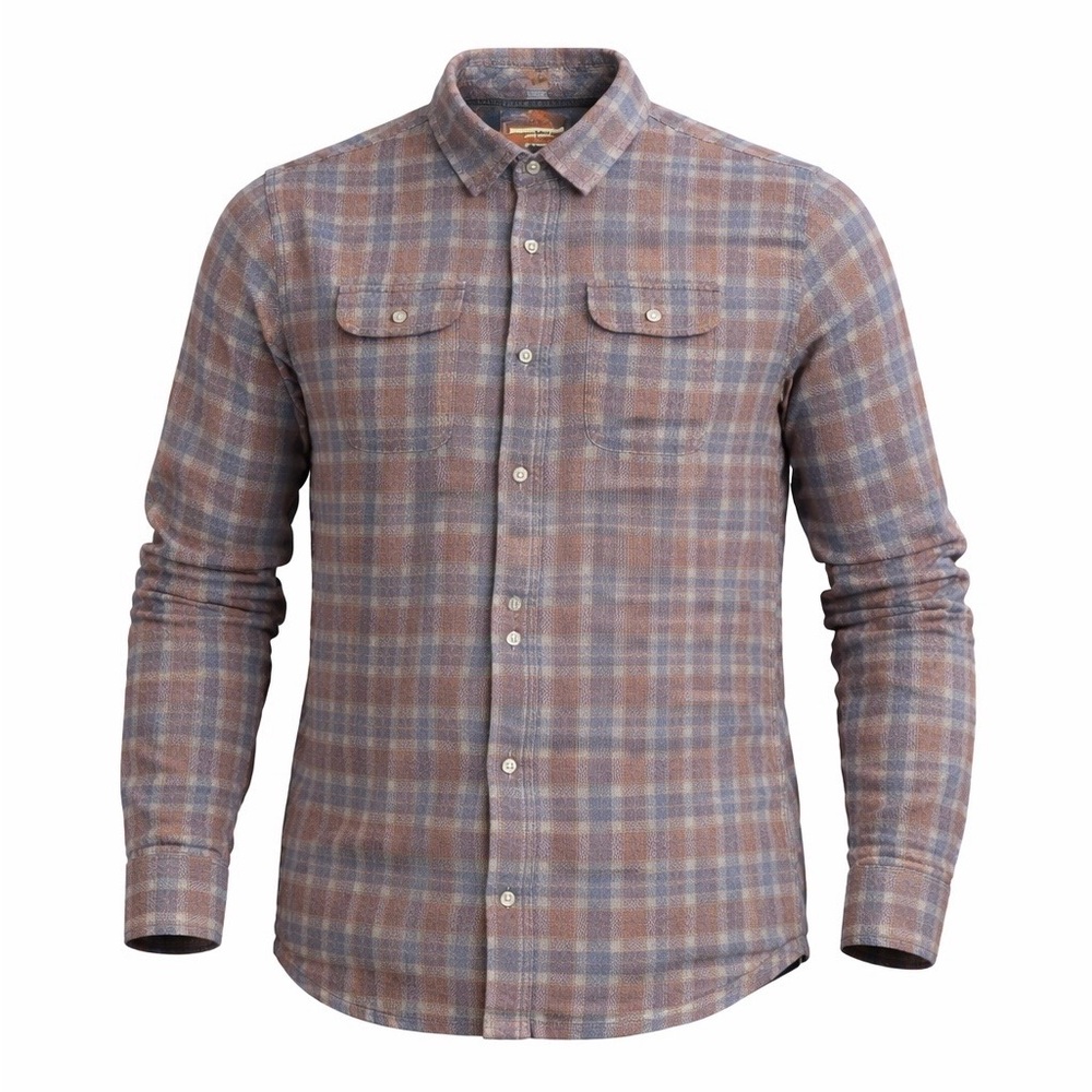 Johnston & Murphy Men’s Flannel Lined Snap Work Shirt Red/Blue Plaid Sz Medium